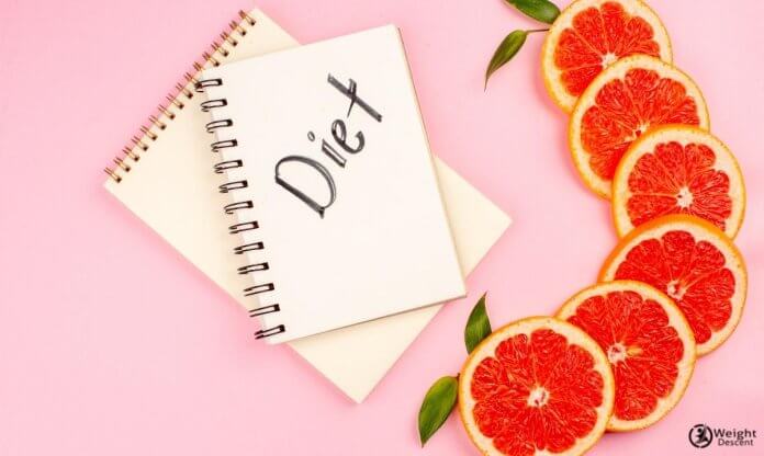 Grapefruit Slices with Diet Inscription