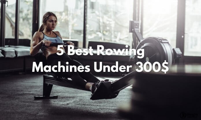 woman training with rowing machine in a gym