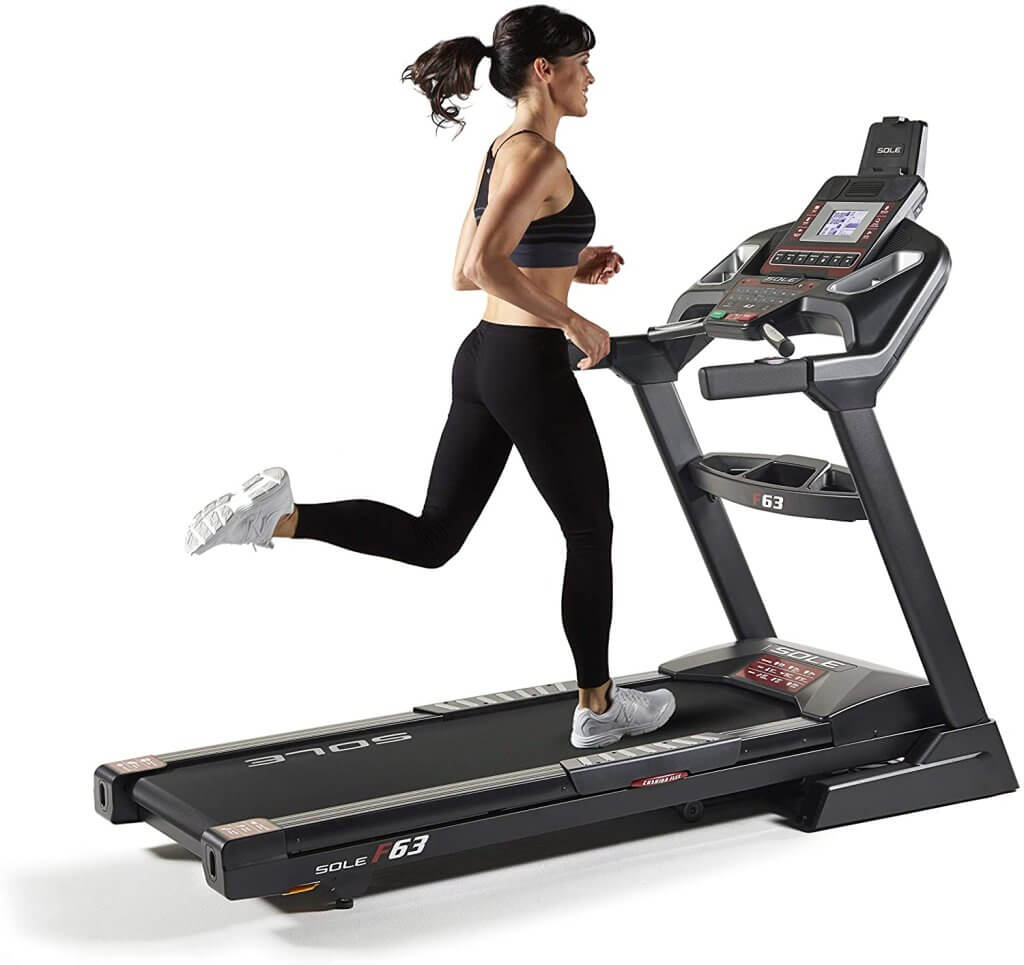 woman running on SOLE F63 Treadmill