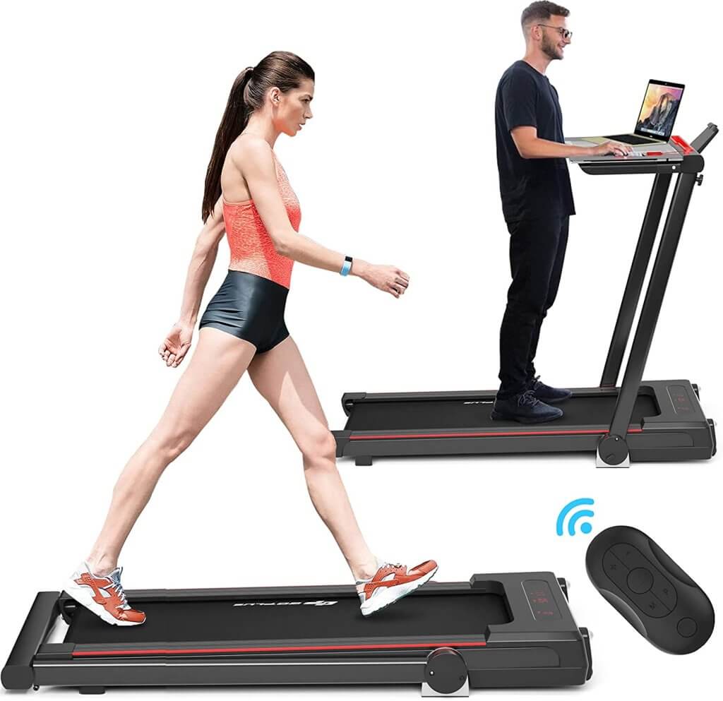 Goplus 3-in-1 Treadmill with Large Desk