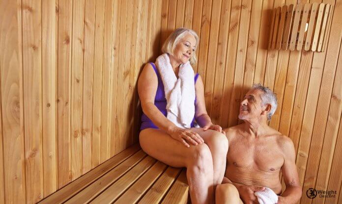 Senior People Sweating in Sauna