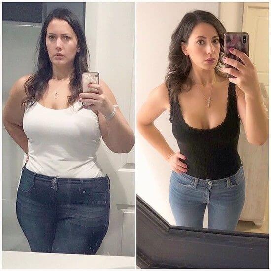 female weight loss transformation