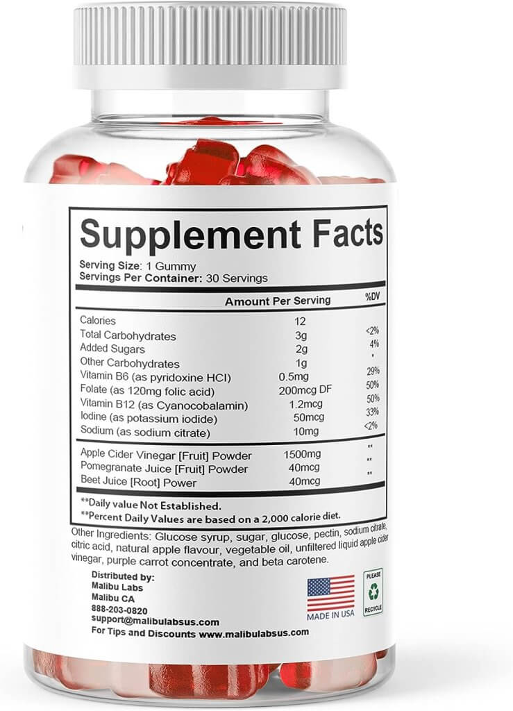simple keto acv gummies supplement facts